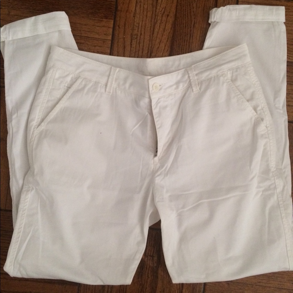 White boyfriend pants